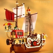 HI-REEKE Thousand Sunny Pirate Boat Building Block Set Large 1 Piece Battleship Building Kit Gift
