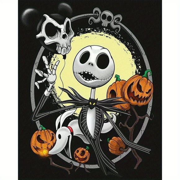 1pc 30*40cm/ 11.8 * 15.75in Frameless DIY 5D Diamond Painting Set Halloween Pumpkin Skull Diamond Painting Full Drill Rhinestone Art Embroidery Cross Stitch Picture Diamond Painting Art Craft For Wall