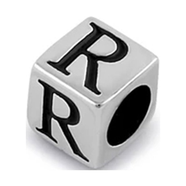 R Letter Personalized In Dice Engraved 925 Sterling Silver Pendant Jewelry