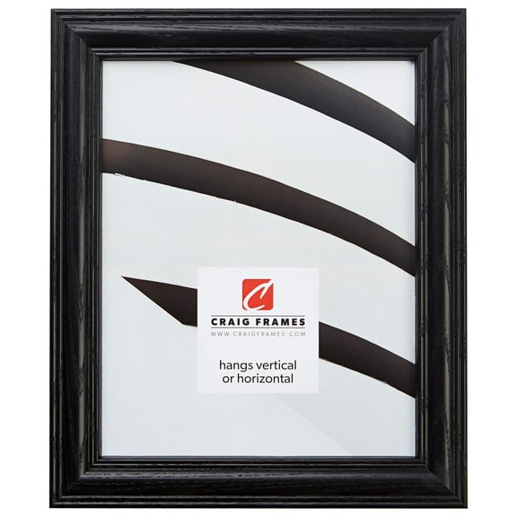 Craig Frames Wiltshire 440, 8.5x11 inch Picture Frame, Traditional Black Hardwood
