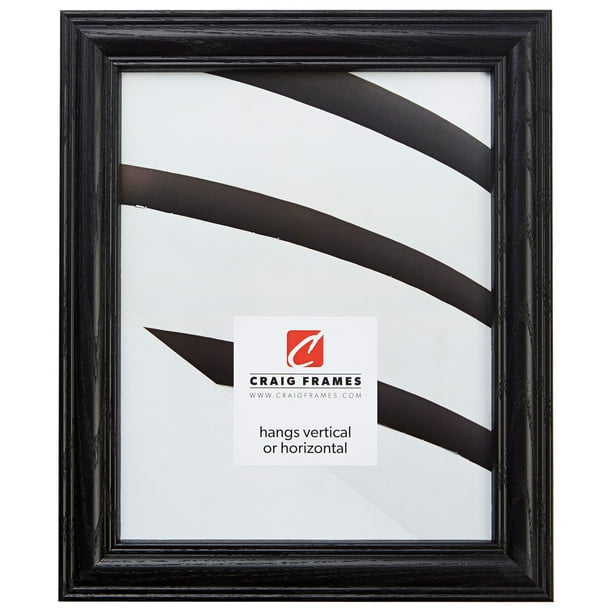 Craig Frames Wiltshire 440, Traditional Black Hardwood Picture Frame