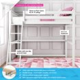 thumbnail image 4 of Max & Lily Twin Loft Bed, Solid Wood High Loft Bed with Ladder for Kids, White, 4 of 6