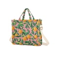 thumbnail image 7 of FORMRS Womens Corduroy Tote Bag Crossbody Shoulder Handbag with Pocket, Pink Oranges, 7 of 7