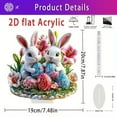 thumbnail image 3 of WMGHA Easter Decorations- Acrylic Easter Bunny Decor, 2D Flat Sign, Party Decoration Easter Decor Desktop Display for Display Shelf Home Fireplace, 7.5 x 7.8 inchs, 3 of 5