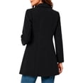 thumbnail image 5 of Afelkas Women Winter Peacoat Single Breasted Notched Lapel Tailored Fit and Flare Wool Blend Coat with Pockets, 5 of 7