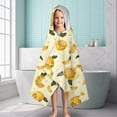 thumbnail image 6 of Yellow Lemon Fruit Slices White Pattern Hooded Bath Towel，60"x35" for Ages 3 To 12 Kids, Quick Dry Lightweight Soft Microfiber Hood Beach Towel Cover Up for Kids, 6 of 7