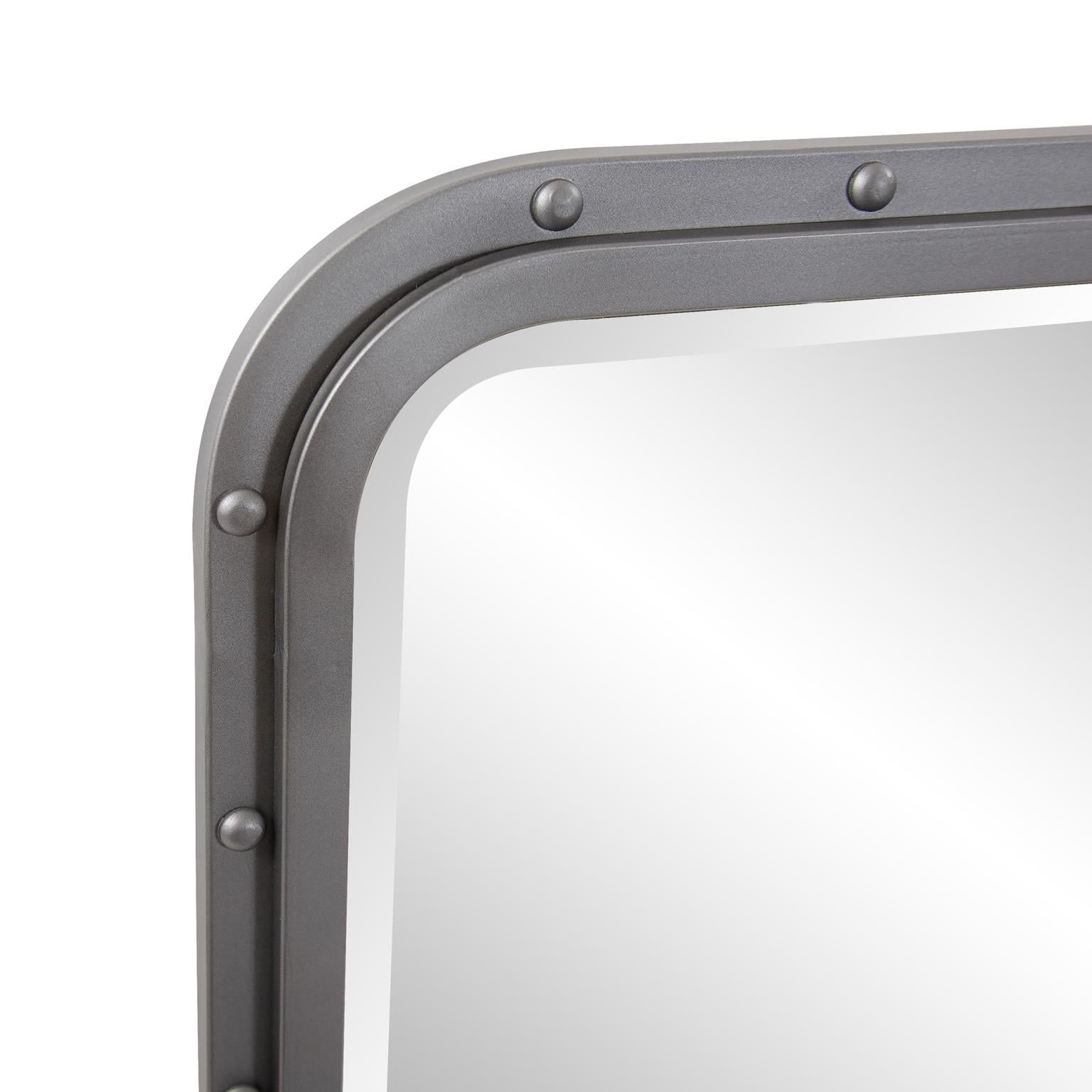 Tyler Dillon Metal Framed Industrial Mirror with Rivet Details