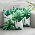 thumbnail image 3 of Acheng Short Plush Pillowcase 1 Piece - Palm Leaves with Lush Branches and Leaves, Tropical Jungle Palm Leaves with Charming Colors White, 3 of 5