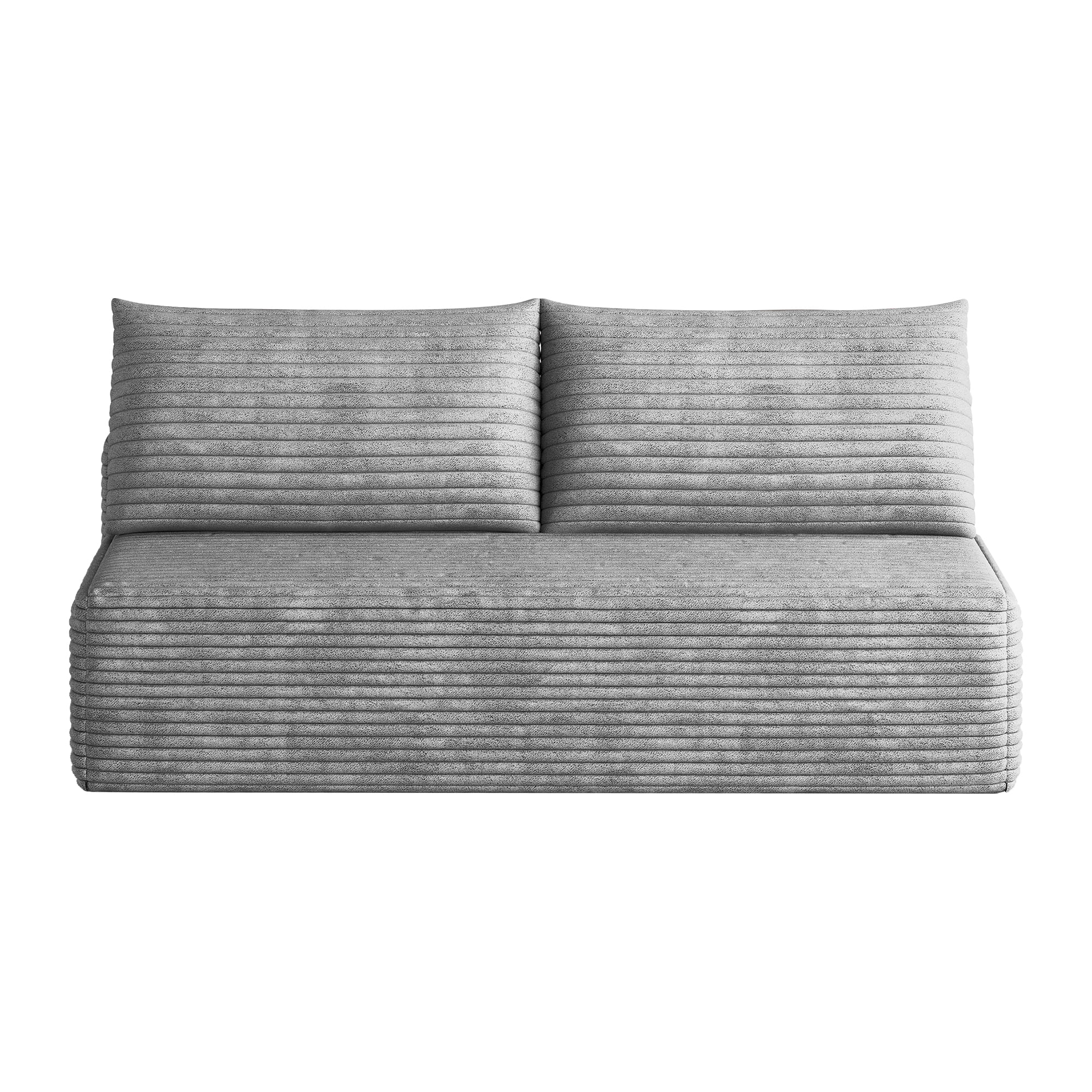 Leumius Cloud Sectional Couch,Modern Modular Sofa with Deep Seat and Backrest,Upholstered Plush Corduroy Fabric Sofa Couch with 2 Pillows for Living Room Bedroom,No Assembly,Gray