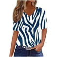 thumbnail image 2 of Xuyuer Women's Fashion Casual Printed V-Neck Short Sleeve T-Shirt - Soft and breathable for daily wear, casual meetups, and versatile minimalist styling, 2 of 7