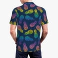 thumbnail image 4 of Daiia Abstract Bright Pineapple Fruit Retro Pattern Men’s Polo Shirts,Solid Deck Shirt,Classic Fit, Breathable Cotton Polo for Casual and Sport Wear-4X-Large, 4 of 9