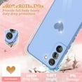 thumbnail image 2 of Compatible with Samsung Galaxy S22 Case with HD Screen Protector Shockproof Protection, Love Heart Plating Girly Women Cute Soft TPU Luxury Elegant Case for Galaxy S22 5G Case, Blue, 2 of 12