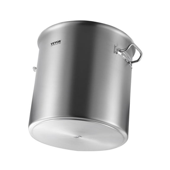 53QT Stainless Steel Stock Pot with Lid - Multi-Purpose Cooking Pot for Soup, Stew, Pasta, Canning - Kitchen Sauce Pot with Ergonomic Handles