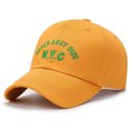 thumbnail image 2 of Nuevas letras bordadas, tapa blanda, gorra con visera, versión coreana de nyc, gorra de béisbol casual para todos los partidos, primavera y verano, protector solar, sombrilla, sombrero amarillo., 2 of 2