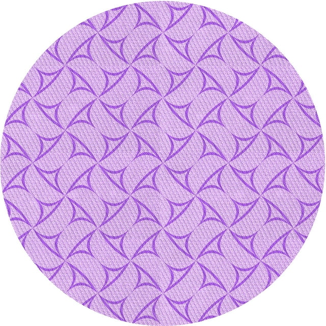 Ahgly Company Machine Washable Indoor Round Transitional Heliotrope Purple Area Rugs, 4' Round