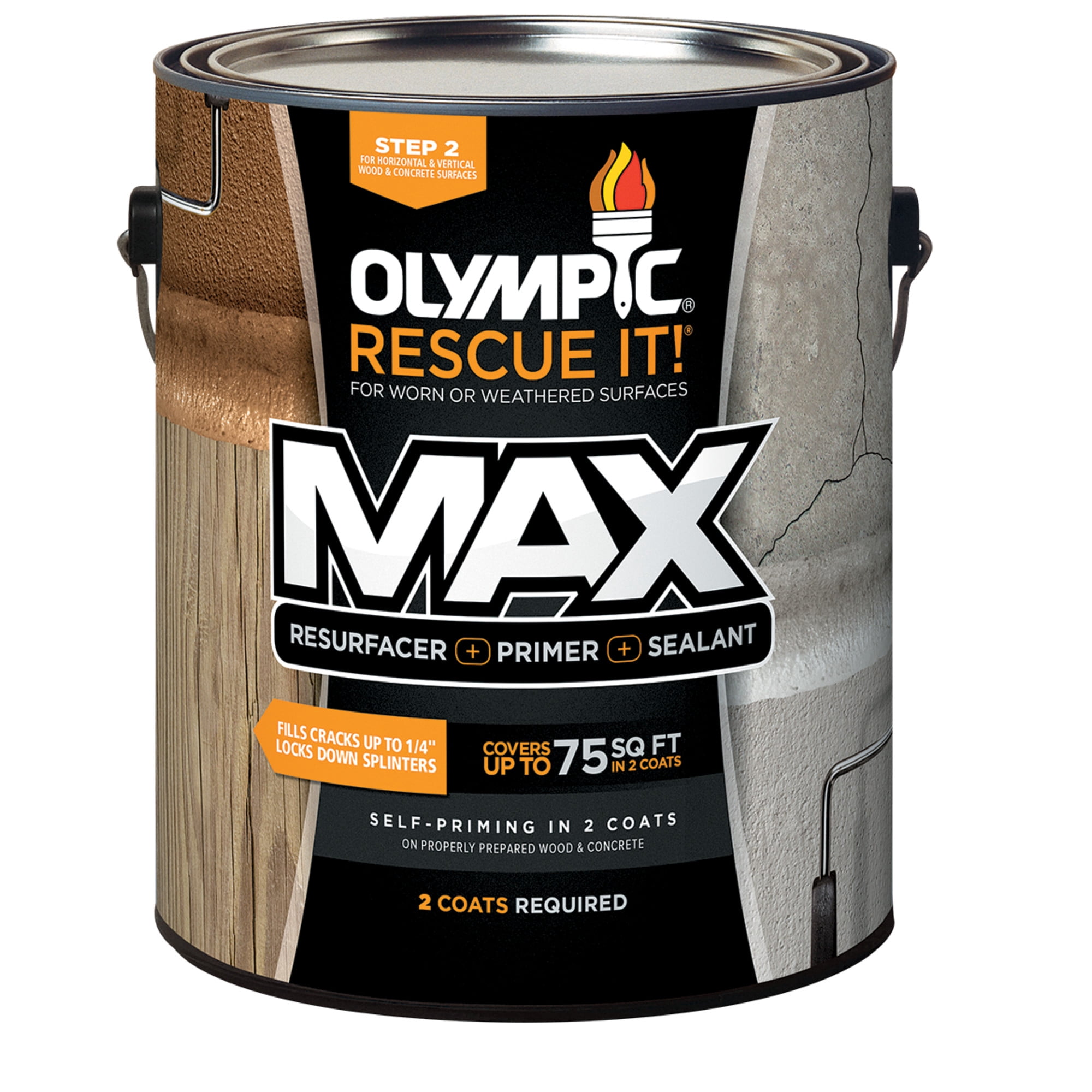 Olympic Rescue It 1 Gallon SC-1055 Off White Exterior Deck Resurfacer and Primer with Sealer