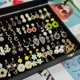 thumbnail image 3 of Earring Box with Clear Lid 64 Slots Velvet Drawer,Earring Tray with Lock, Jewelry Display Case for Women Girls, Black, 3 of 4