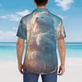thumbnail image 4 of Sikiie Cute Cloud Cat Print Men's Hawaiian Shirt, Summer Beach Button Pocket Short Sleeve T-Shirt,Medium, 4 of 7