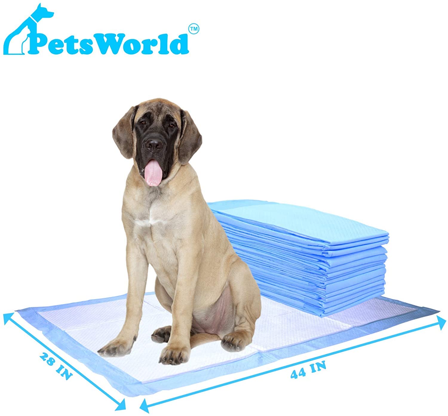 Mastiff's Massive Training Giant Pads, 28x44 inch Pad, 200 Pads, XXXL Gigantic, Tear Resistant, Super Absorbent Polymer, Extremely Strong Leak-Proof