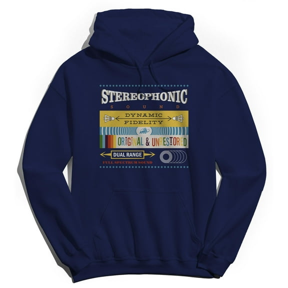 Original & Unrestored Fidelity Graphic Navy Men's Cotton Pullover Hoodie