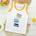 thumbnail image 2 of Rggeeun Baby Boys T-Shirts Summer Tank Top Cute Cartoon Print Sleeveless Crew Neck For Daily Wear Breathable Comfortable Versatile Tee,Yellow,5-6 Years, 2 of 3