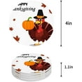 thumbnail image 1 of POGLIP Thanksgiving Turkey Set of 8 Round Coaster for Drinks, Absorbent Ceramic Stone Coasters Cup Mat with Cork Base for Home Kitchen Room Coffee Table Bar Decor, 1 of 4