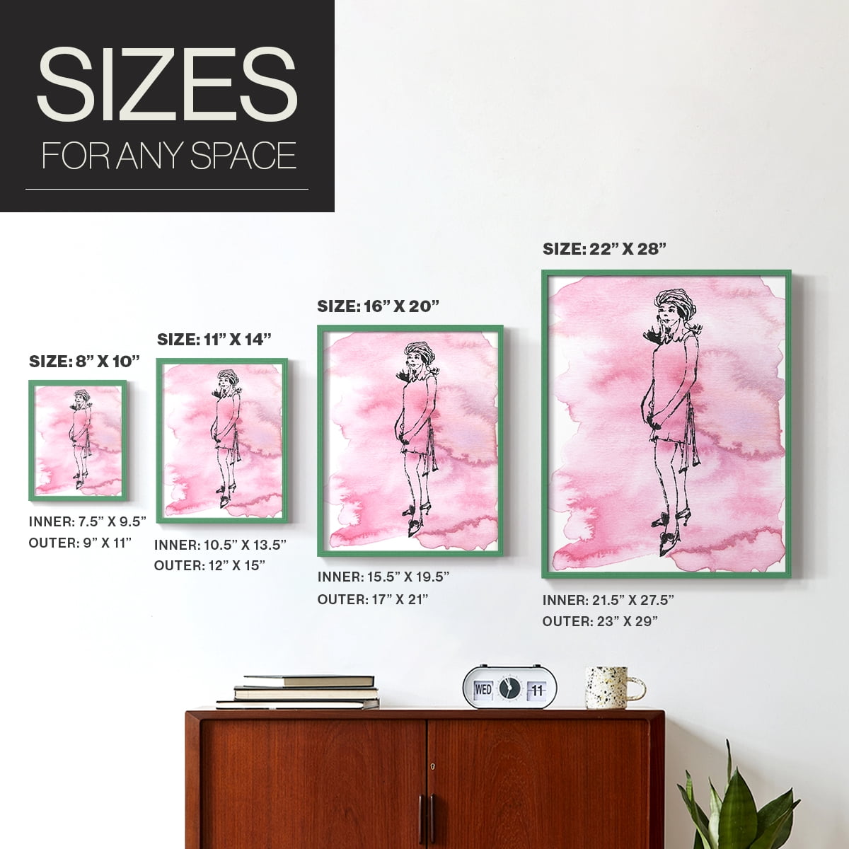 60's Fab II in Paper Solid Wood 8 x 10 Framed Print