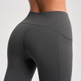 thumbnail image 6 of WAYUTE Womens Leggings Tummy Control Casual Stretchy Fit Solid Color Trousers with Pockets for Sports Running, 6 of 7