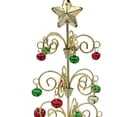 thumbnail image 4 of Hierro Mini de Navidad artificial Artesanía Arte de mesa con adorno de campana para mesa Centro de mesa Fiesta de vacaciones Decoración Aureato verde rojo Gloria Árbol de Navidad, 4 of 5