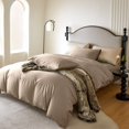 thumbnail image 3 of PURE ERA Long Staple Cotton Duvet Cover 3pc Set 800 Thread Count Luxury Smooth Sateen Silky Soft Luster Desert Beige Full Size, 3 of 7