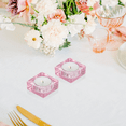 thumbnail image 5 of HofferRuffer 6-Piece Glass Candle Holders, Pink Square for Home Decor, Weddings, Parties, 5 of 9