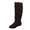 Brown, variant on Women's Casual Flat Heel Pull Up Slip On Wide Calf Knee High Mid-Calf Boots Shoes ( Burgundy, 8.5)
