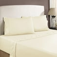 thumbnail image 2 of Benzara Nancy 4 Piece 1200 Thread Count King Size Cotton Sheet Set , Cream, 2 of 2