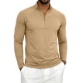 thumbnail image 7 of Linfrsh Men Tops Quarter Zip Pullover for Men Mock Neck Sweatshirt Lightweight Men's Long Sleeve Golf Shirt, 7 of 7
