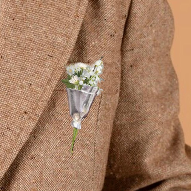 Broche de mini jarrón, alfiler de solapa multifuncional para suéteres, manualidades, bolsos, mochilas, bricolaje Oro
