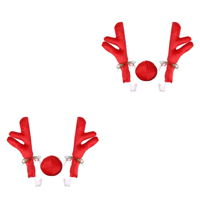 Scienceny 3 unids/set ciervos Navidad decoración coche vehículo nariz cuerno disfraz Kit Navidad cuernos adornos Auto decoración rojo 2piezas Scienceny CBP106131