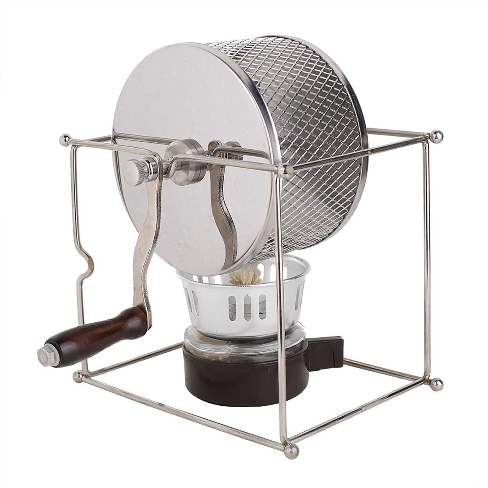 YAHHU Mini Manual Coffee Beans Roasting Machine Stainless Steel Roller with Handle for Home DIY (8.27 in / 21 cm)