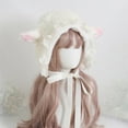 thumbnail image 5 of Yokua Daily White Color Hat Lovely Sheep Ear Shape Hat for Late Autumn Winter Wear, 5 of 8