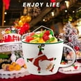 thumbnail image 6 of Merry Christmas Coffee Mug Huge Novelty Cup Funny Ceramic Soup Bowl with Handle, 30 oz Wide, Multi-purpose, Santa Mug for Co-workers, Friends, Holiday Decor, White Green Letters, 6 of 7
