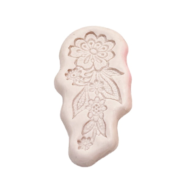 Billuyoard Molde de silicona para Tartas, molde para magdalenas y Fondant de flores, moldes para decoración de galletas, suministros de Herramientas y accesorios para hornear Gris blanco flor de tira