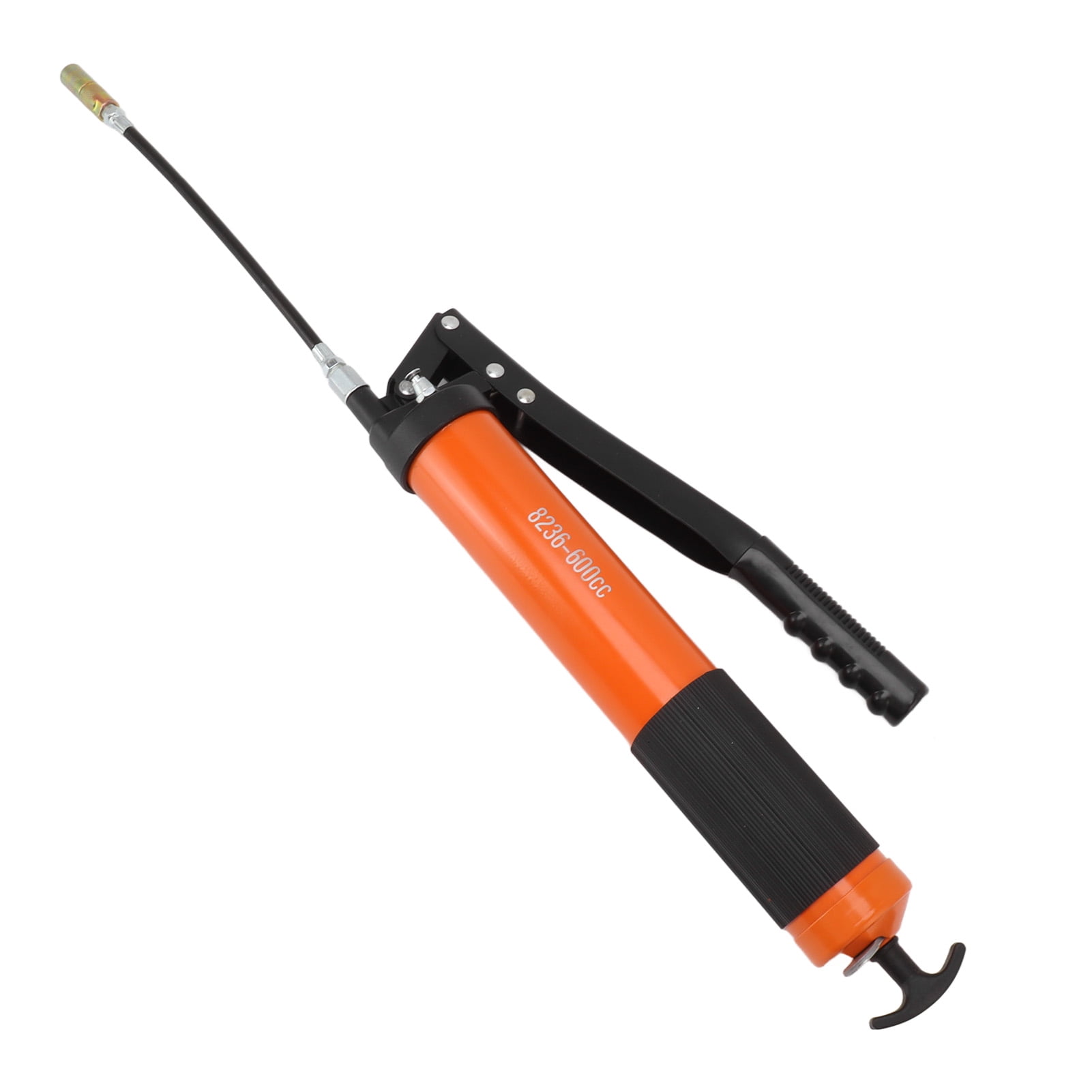 10000PSI Grease Gun 600CC Manual Heavy Duty High Pressure Grease Gun for Automobiles Trucks Ships Lawn Mowers Orange Reinforced Double Piston