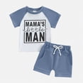thumbnail image 2 of Kaprioy Baby Boy Outfits Toddler Baby Boy Summer Clothes Letter MAMA'S little MAN Print Shorts Set 0 6 12 18 24 Months 2T 3T 4T Outfits Baby Boys Summer Outfit Top Shorts 2 Piece Clothes Set, 2 of 4
