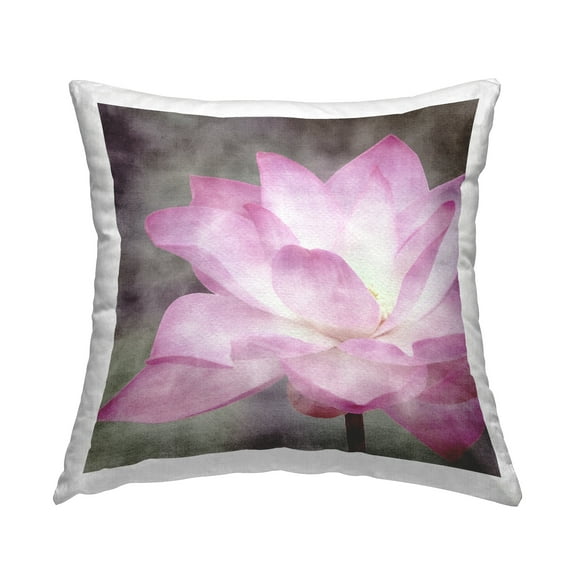 Stupell Industries Purple Lotus Flower Square Decorative Printed Throw Pillow, 18 x 18