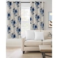 thumbnail image 2 of Navy Blue Spring Floral Blackout Curtains for Bedroom Living Room Darkening Curtains 84 Inch Length 2 Panels Set Farmhouse Flowers Modern Art Window Curtain Window Treatment Grommet Drapes 42"x84", 2 of 9