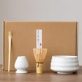 thumbnail image 5 of Four-Piece Set With White Porcelain Tea Bowl, Tea Whisk, Matcha Brush, Baibenli Tea Whisk Combination Japanese Gift Box Song Dynasty Tea Making Matcha Tea Making Tool Set, 5 of 8