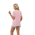 thumbnail image 5 of Ronuti Womens Tshirts Short Sleeve Fashion Shirts Summer Tops Fashion Womens Clothes Womens Striped Tshirt, 5 of 8