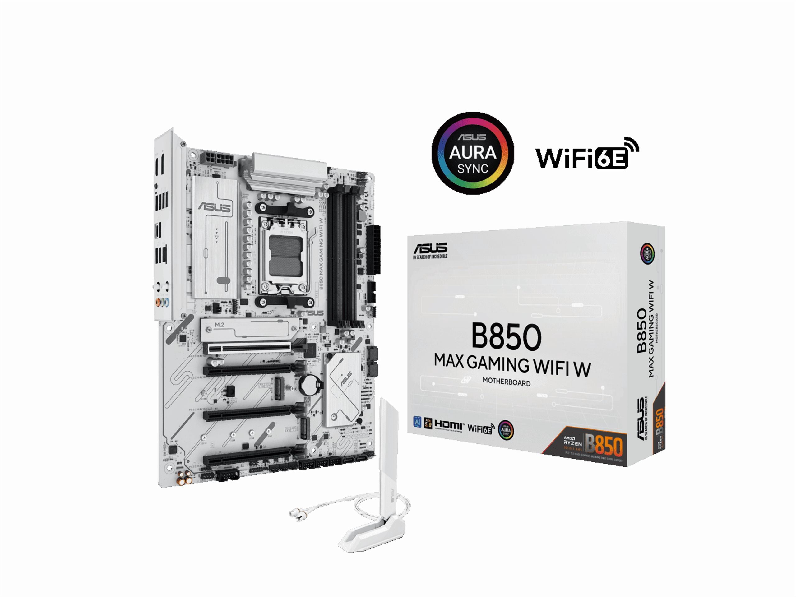 Asus B850 MAX GAMING WIFI W Gaming Desktop Motherboard - AMD B850 Chipset - Socket AM5 - ATX (b850maxgamingwifiw)
