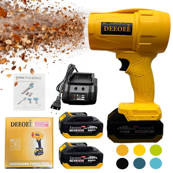 DEEOEE Cordless Turbo Jet Leaf Blower – High-Power Brushless Motor, Violent TurboFan for Car Drying, Dust Cleaning & Snow Removal – Handheld & Lightweight for Outdoor & Garage Use