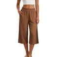 thumbnail image 2 of Drovellove Women's Plus Size Casual Wide Leg Pants with Pockets – Elastic High Waisted Straight Leg Trousers for Lounging, Running Errands, or Weekend Relaxation, 2 of 9