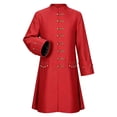 thumbnail image 6 of LEKWK Mens Renaissance Steampunk Costume Vintage Victorian Long Coat Tailcoat Jacket Classic Pirate Aristocrat Cosplay for Halloween Fancy Dress, 6 of 9